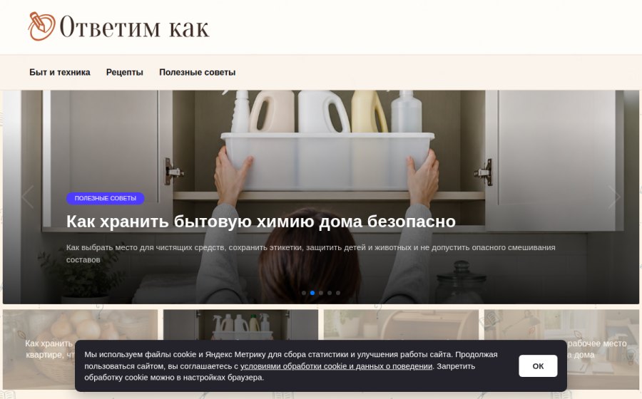 Скриншот сайта Ответим Как