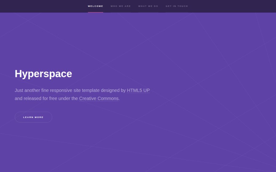 Скриншот сайта Hyperspace by HTML5 UP